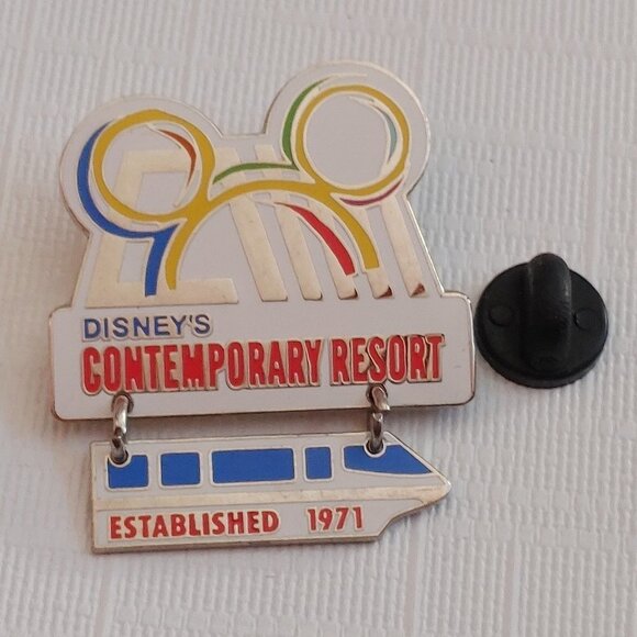 2001 Disney Pin Contemporary Resort Est. 1971 Monorail Dangle - Picture 1 of 3